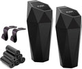 Purfex Car Trash Bin Set – 2 Pack Diamond-Shaped Auto Trash Can with Push-Button Lid, Small Auto Rubbish Cans for Vehicles, Easy to Mount and Use, with Hooks and Trash Bags- Black