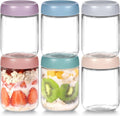 Premify 6-Pack Overnight Oats Jars with Airtight L... 16oz Storage Glass Jars, Wide Mouth Mason Jars F... Yogurt, Snacks, And Spices – Reusable, BPA-Free Containers for Kitchen Pantry Organization